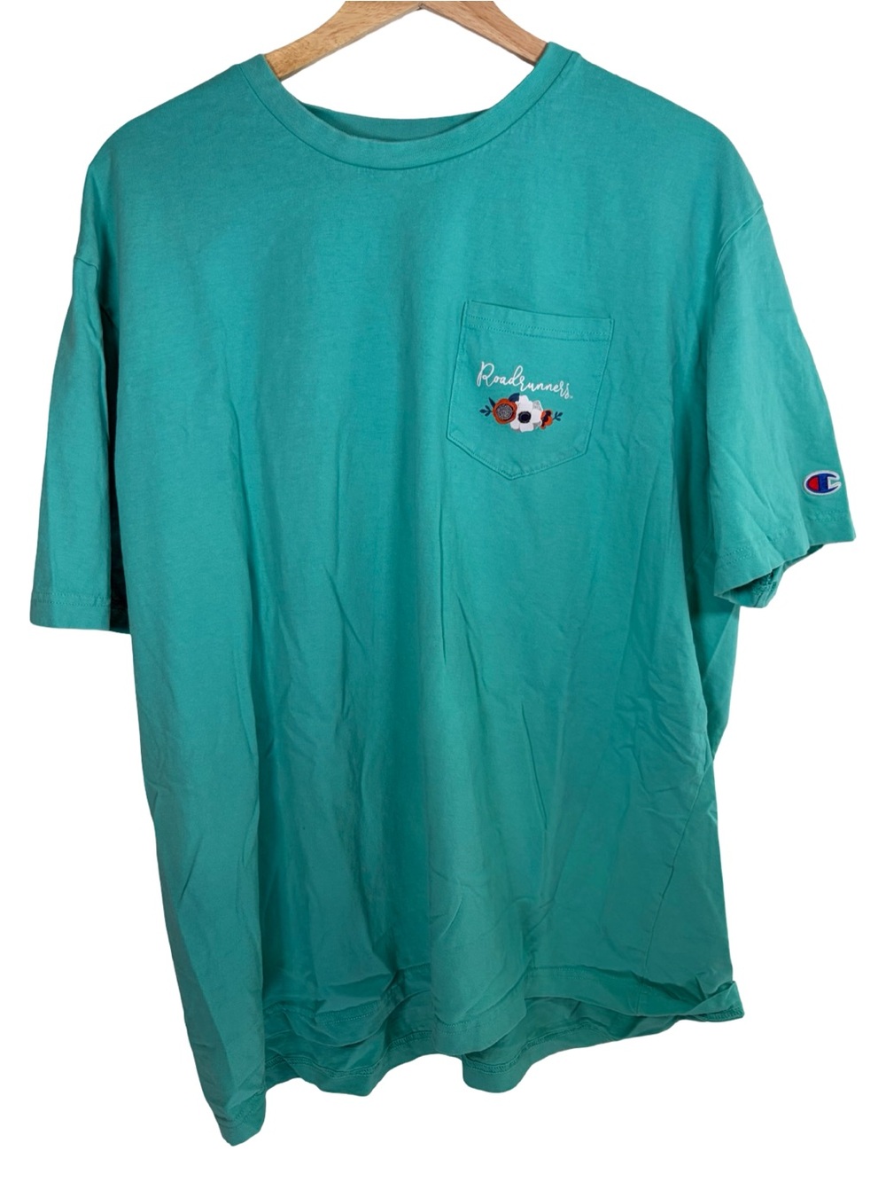Champion UTSA roadrunners women’s Teal Pocket short sleeve T-Shirt 2X